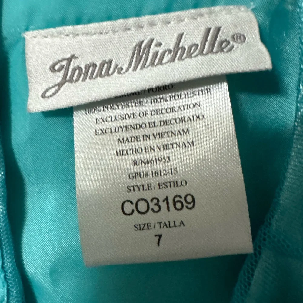 Jona Michelle Girls Size 7 Teal Colored Dress